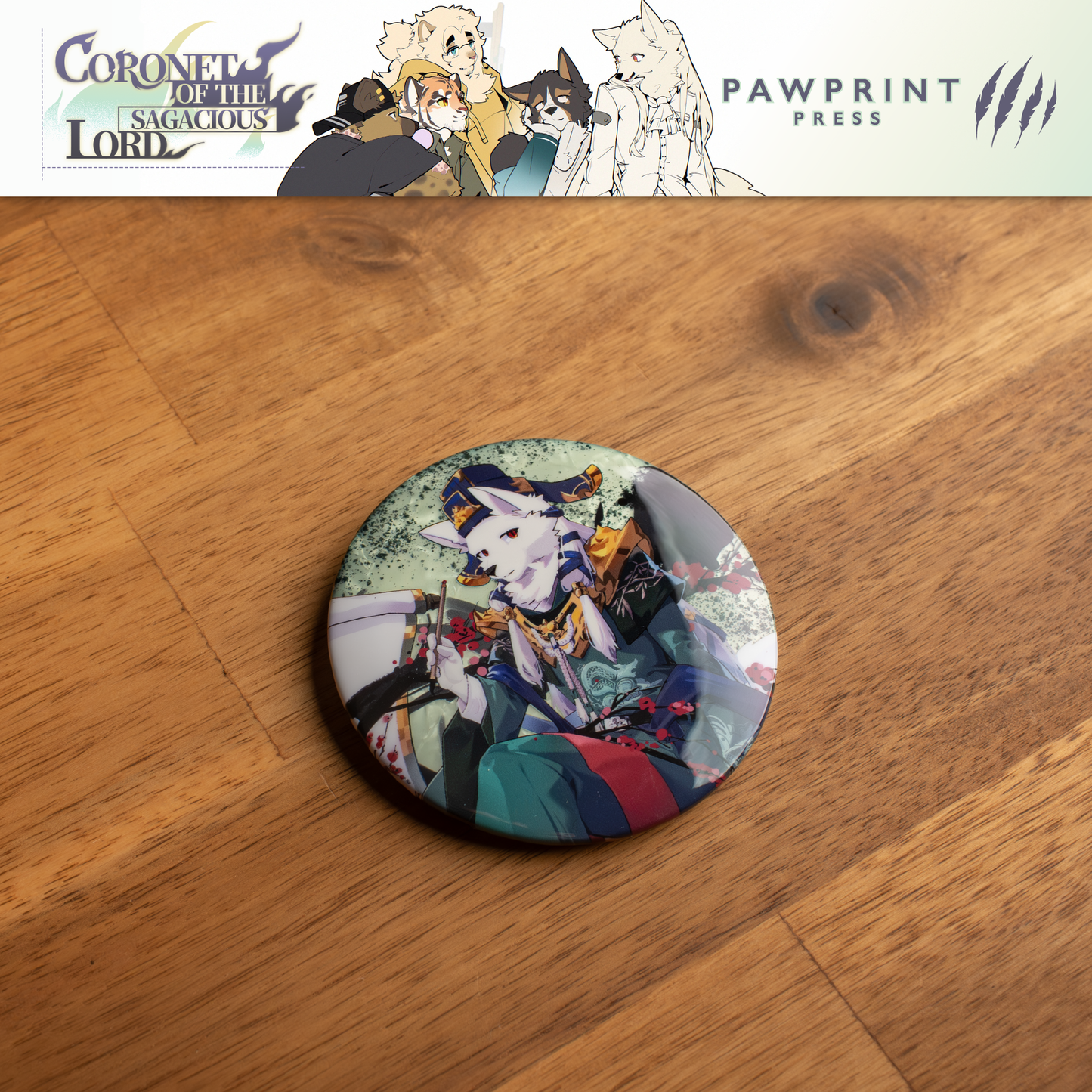 Coronet of the Sagacious Lord: Acrylic Stand & Button Pin Bundles