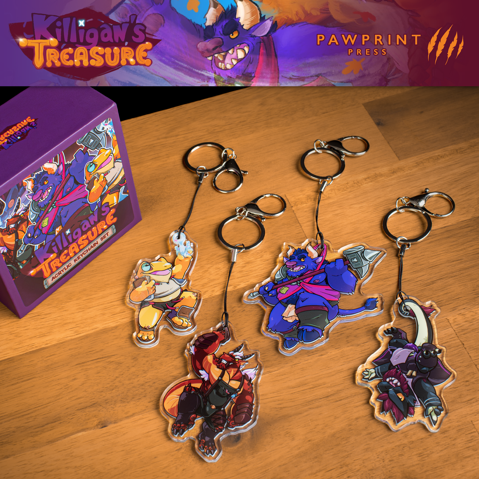 Killigan's Treasure: Keychain Set – Pawprint Press Official Store