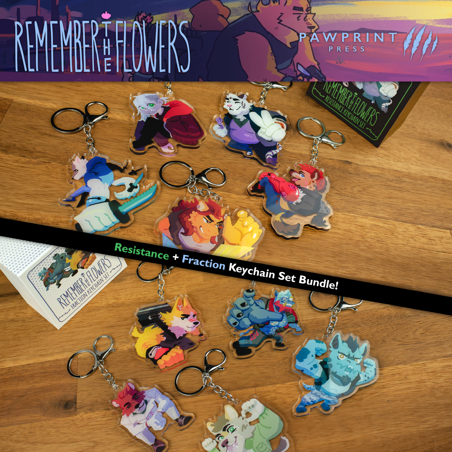 Remember the Flowers: Fraction Keychain Set