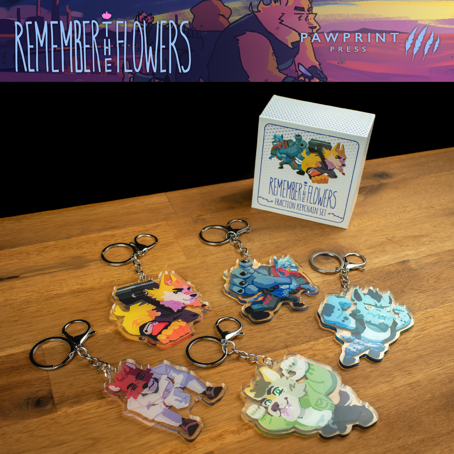 Remember the Flowers: Fraction Keychain Set