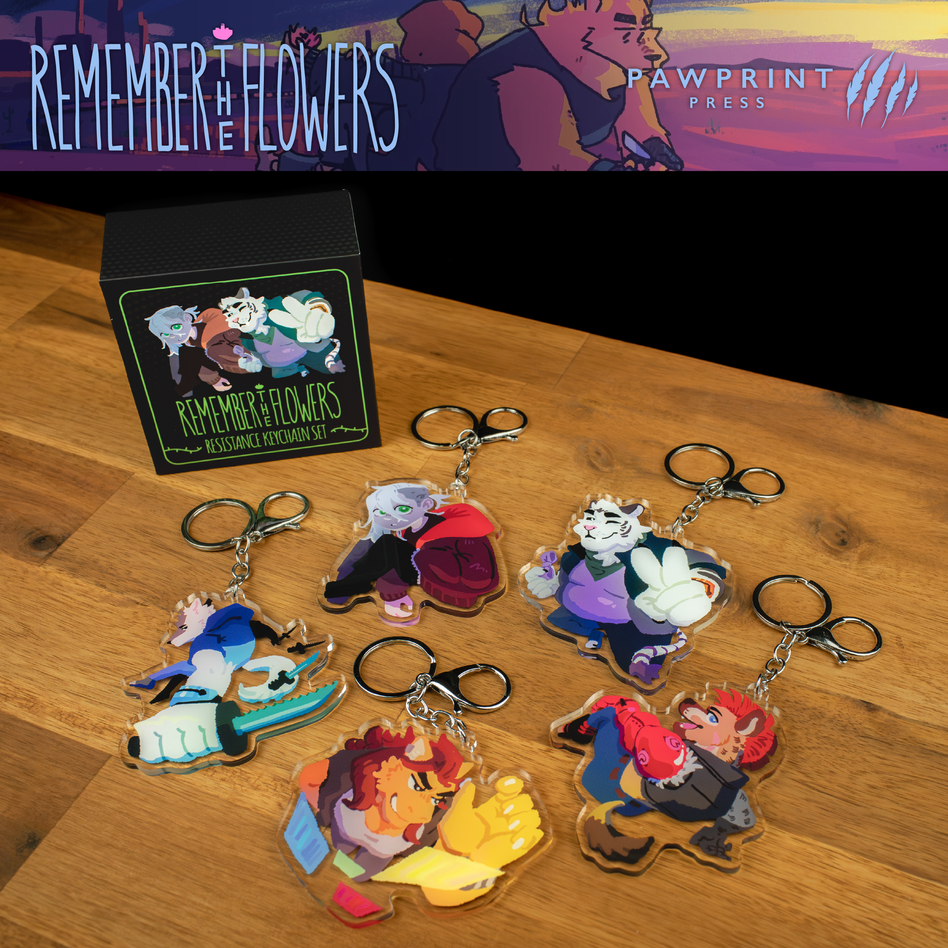 Remember the Flowers: Resistance Keychain Set – Pawprint Press