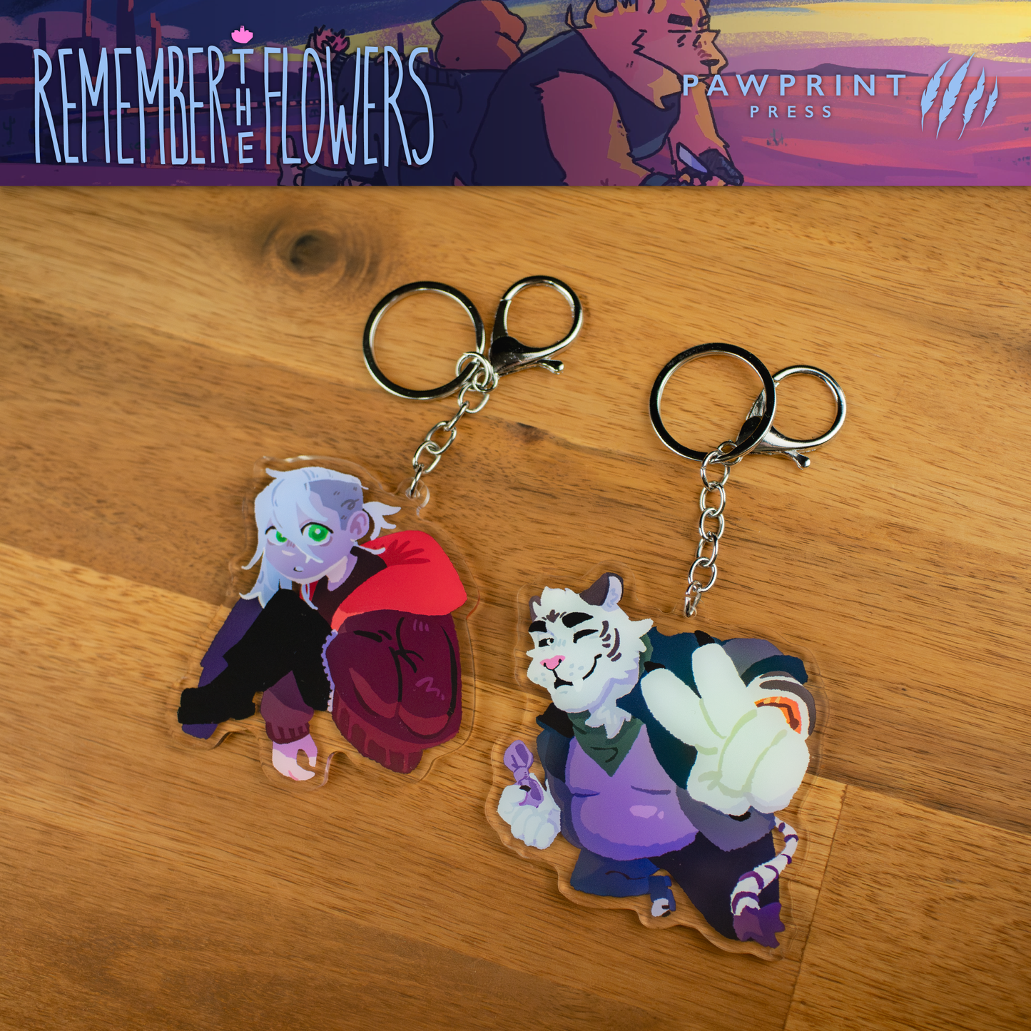 Remember the Flowers: Resistance Keychain Set