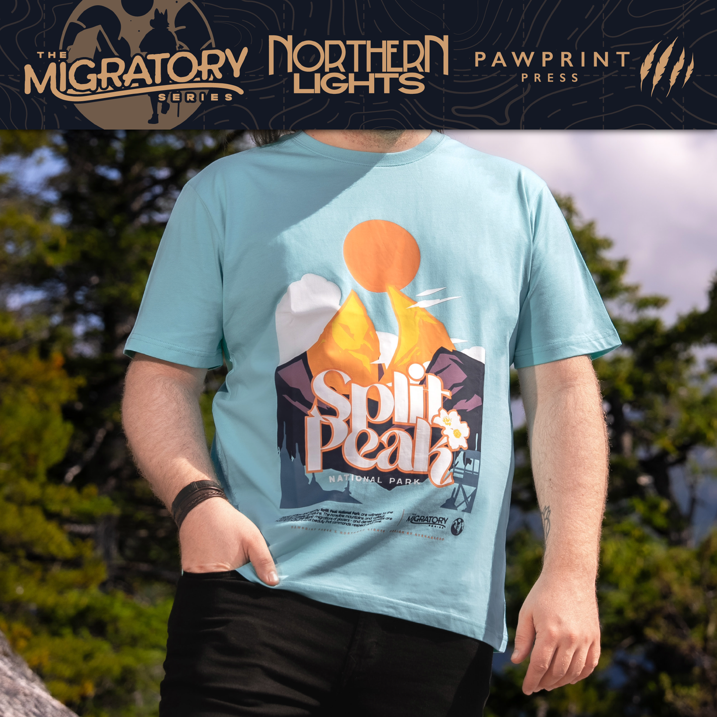 Northern Lights: Split Peak T-Shirt