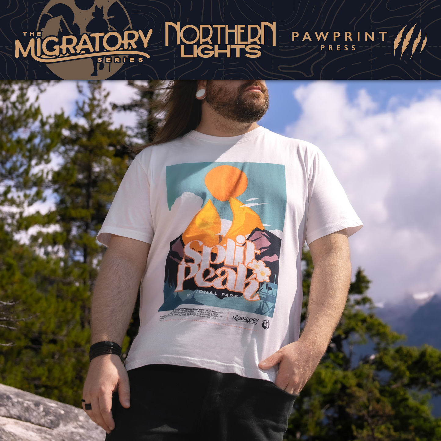 Northern Lights: Split Peak T-Shirt