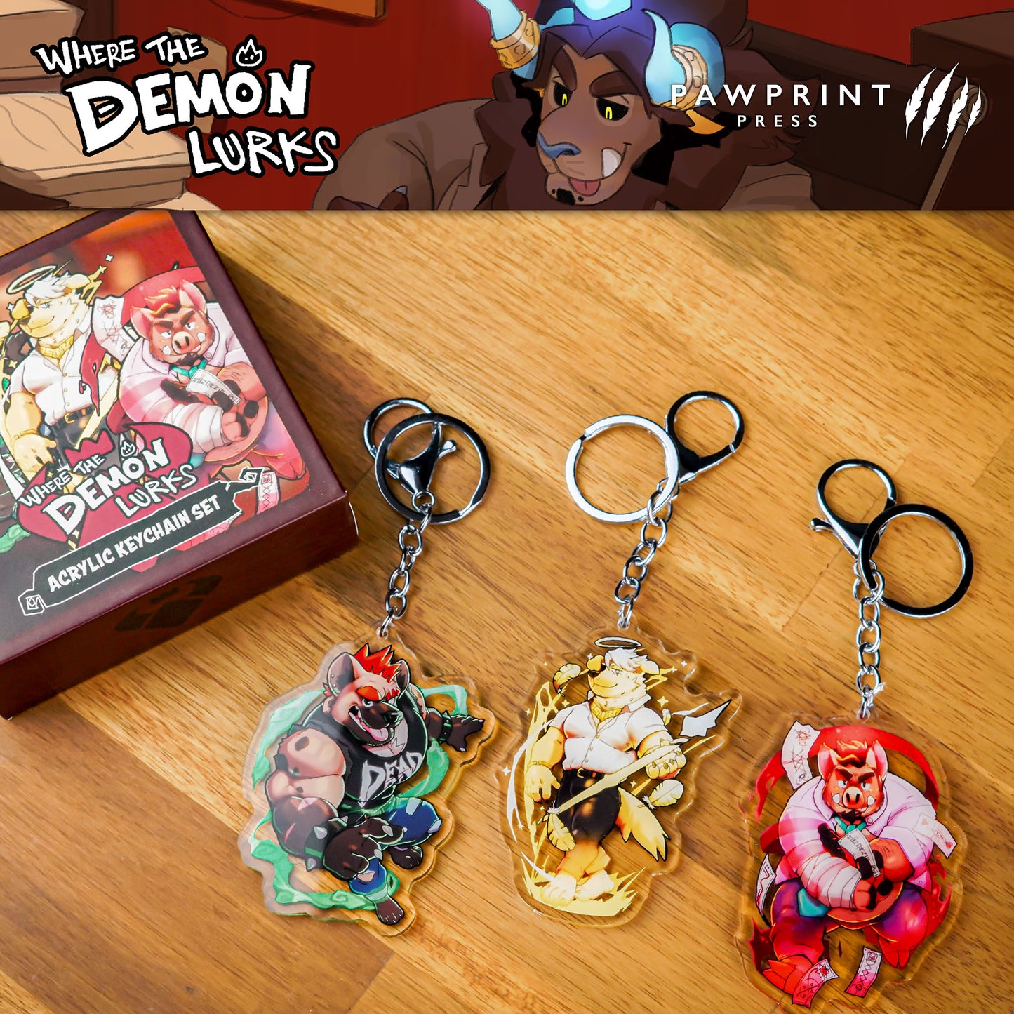 Where the Demon Lurks: Acrylic Keychain Set