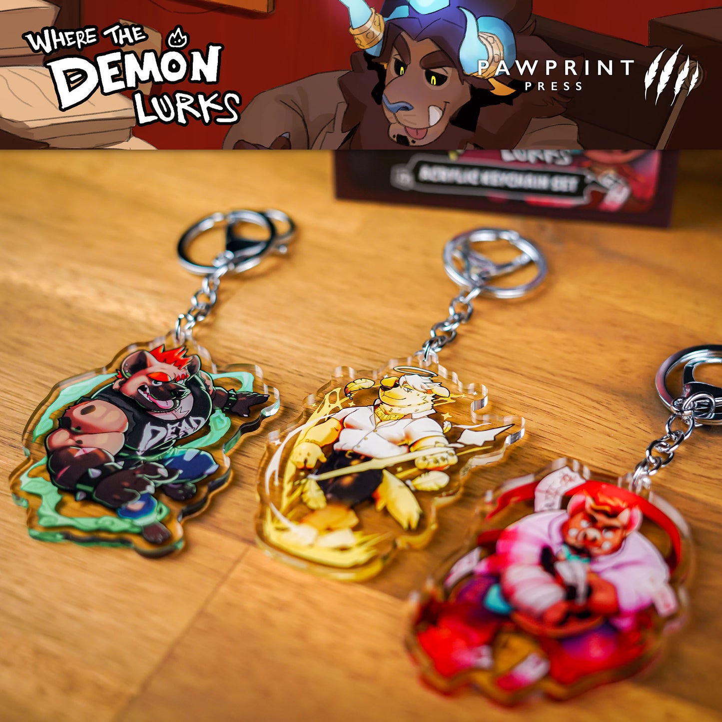 Where the Demon Lurks: Acrylic Keychain Set