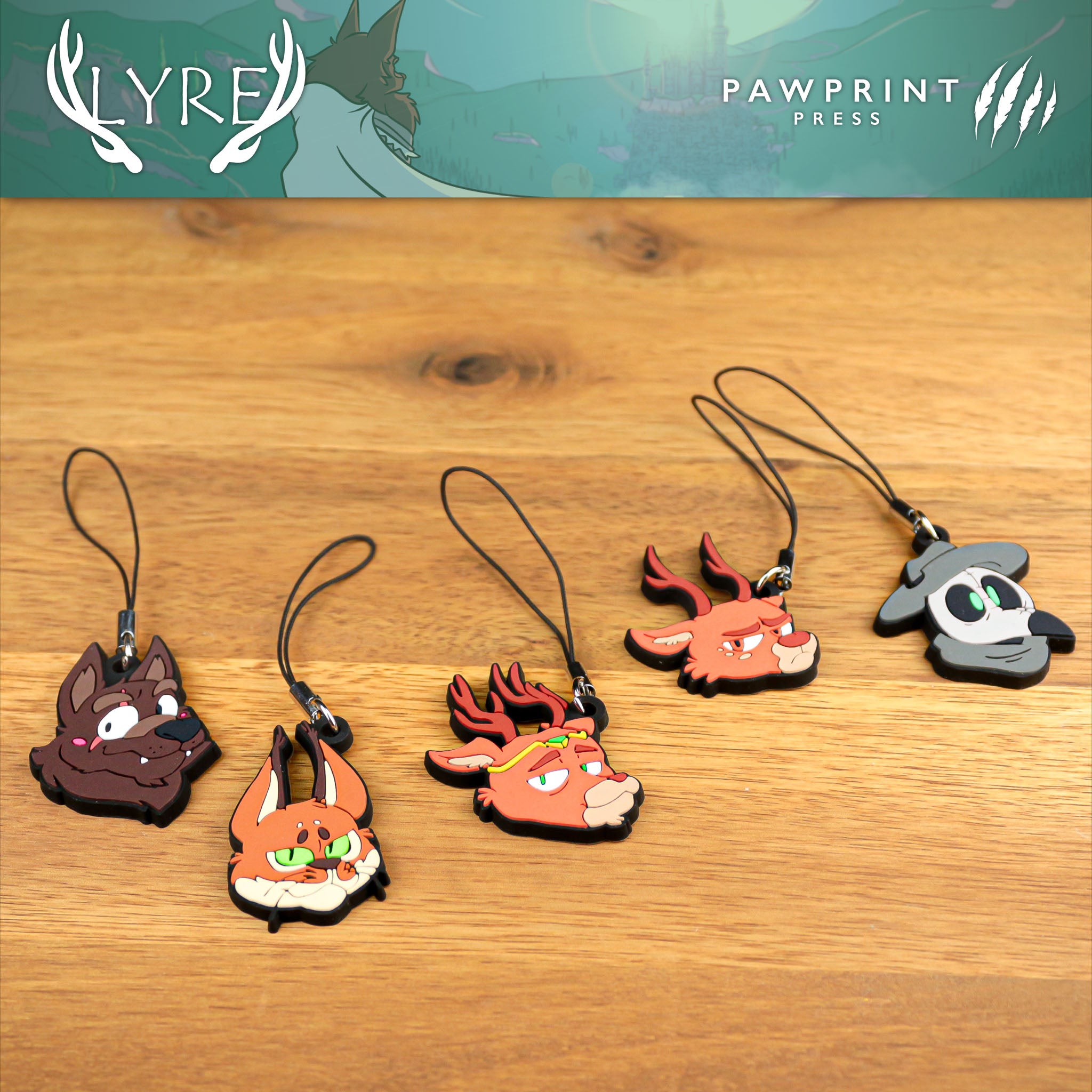 Lyre: Rubber Charm Set – Pawprint Press Official Store