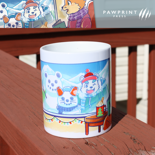 Snow, Moon, and Flowers Mugs: Snow