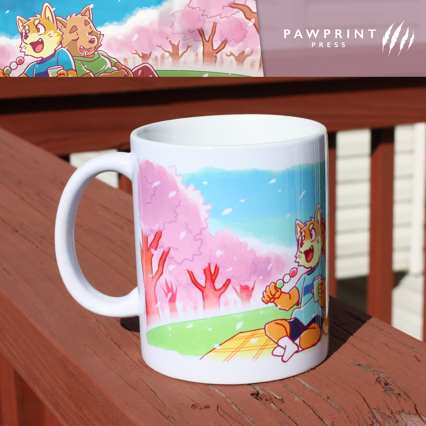 Snow, Moon, and Flowers Mugs: Flowers