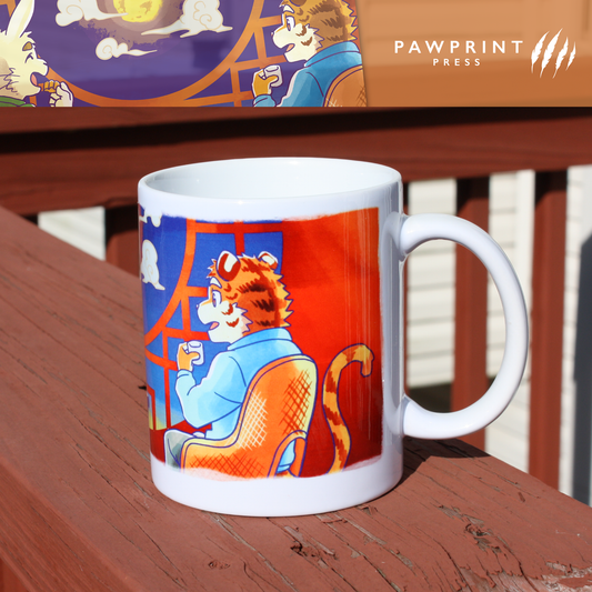 Snow, Moon, and Flowers Mugs: Moon