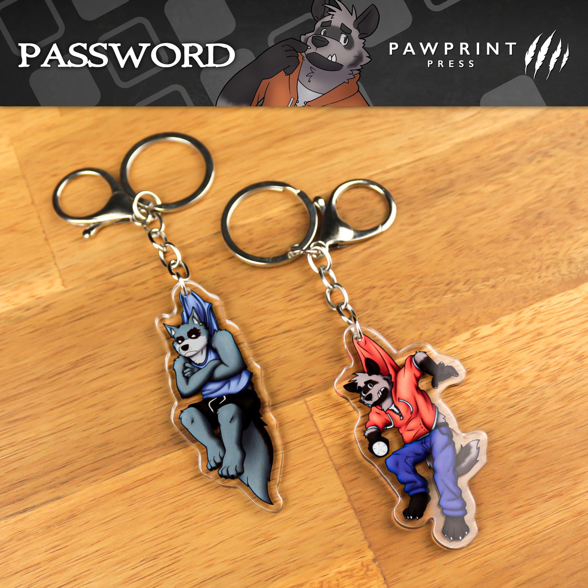 Password: Acrylic Keychain Set – Pawprint Press Official Store